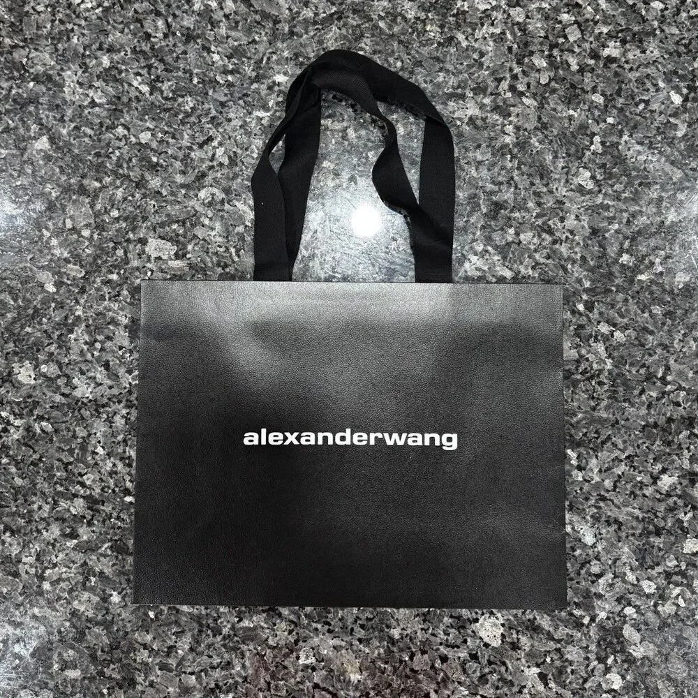 Alexander Wang Black Shopping Gift Empty Paper Bag 16 x 12 x 6